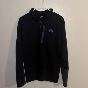The North Face Black Quarter-Zip with Blue Accent